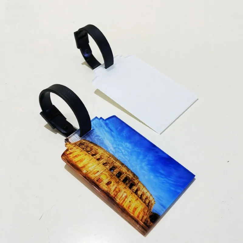Wholesale Custom Logo Sublimation Travel Luggage Tags Blank Acrylic Luggage Tag for Heat Transfer Printing