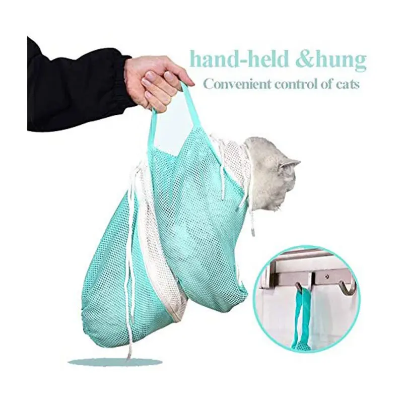 Puppy Adjustable Anti-Bite and Anti-Scratch Polyester Soft Restraint Pets Cat Dog Bath Grooming Shower