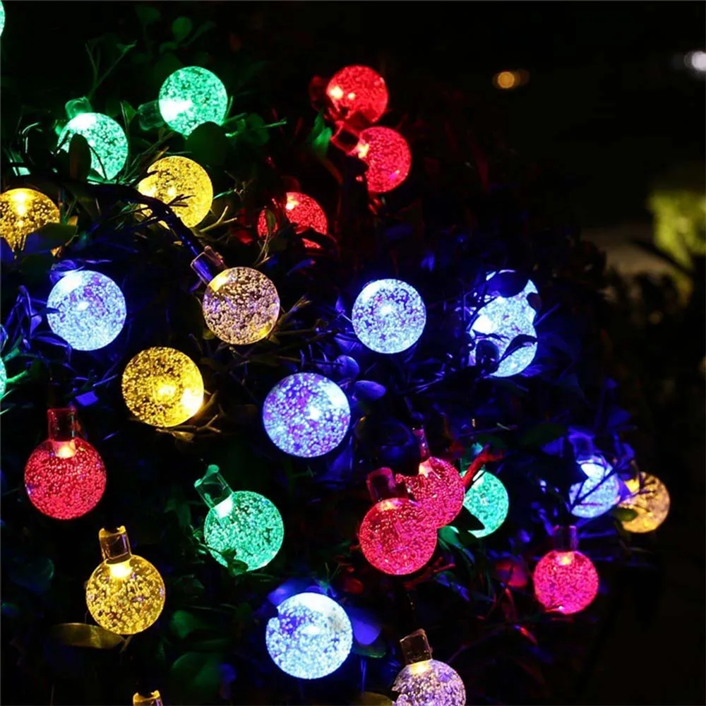 
Four colors 50 LED 23Ft 8 Modes Waterproof Crystal Ball Outdoor Garden Decorative solar light garden 