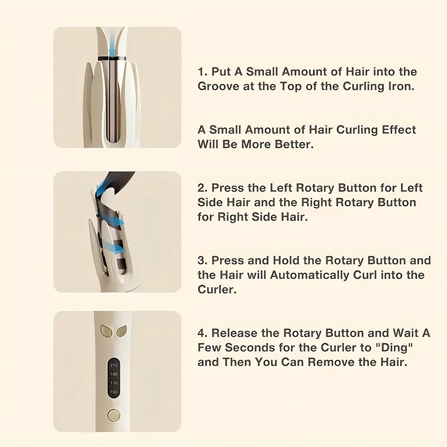 28mm barrel curling iron, 4 temperature adjustment modes, curling iron with smart timer, automatic power off