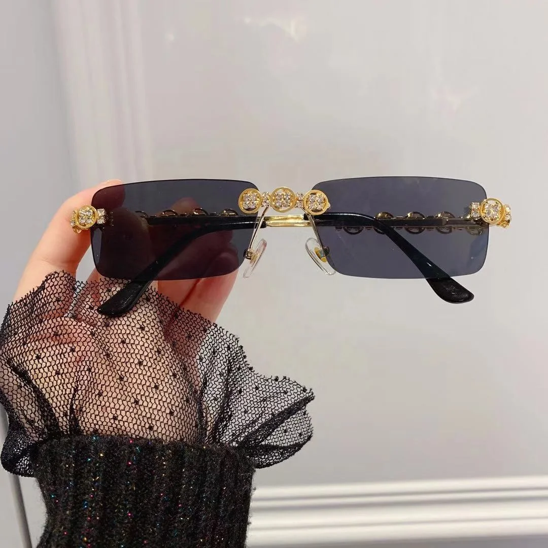 Женские 2024 солнцезащитные очки с кристаллами
