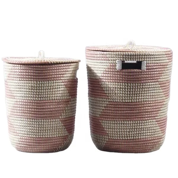 Eco-friendly handmade seagrass wicker woven storage laundry basket high quality At Wholesale Price