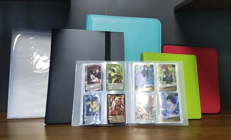 Hot Sale Trading Card Binder Collector Collection Map Leather Custom Print 4 9 Pockets Collection Game Cards Album