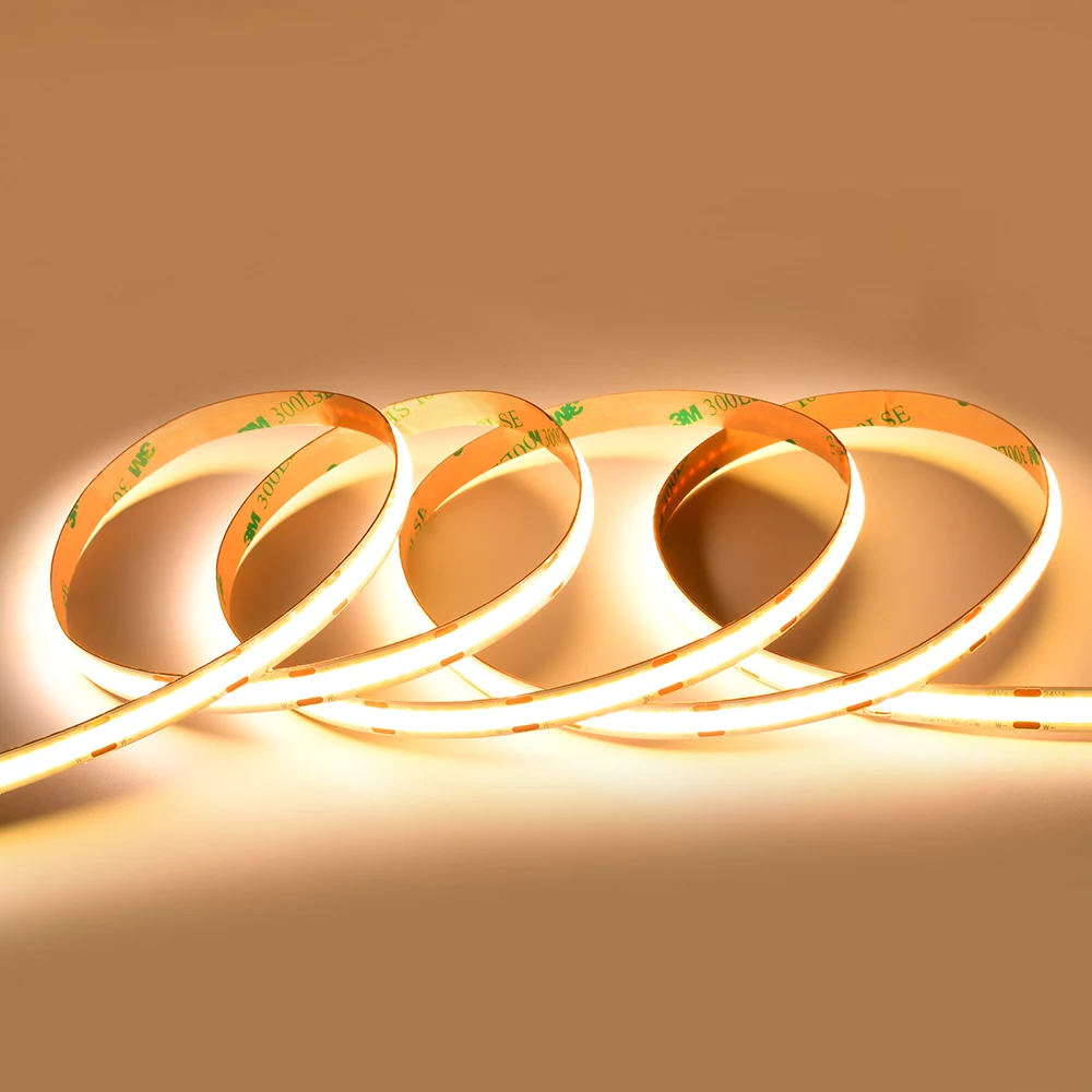 High Density 24V 12V Smart 480leds/m COB LED Strip  Flexible led cob lights