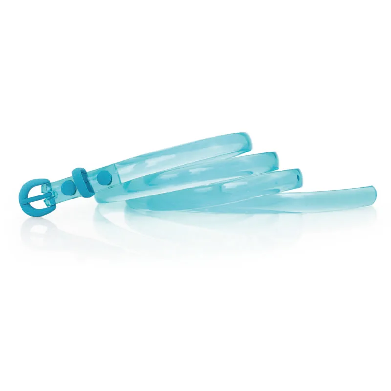 New Trend Fashion Colorful Eco-Friendly Women Girl Lady TPE Plastic Silicon Belt with same material buckle