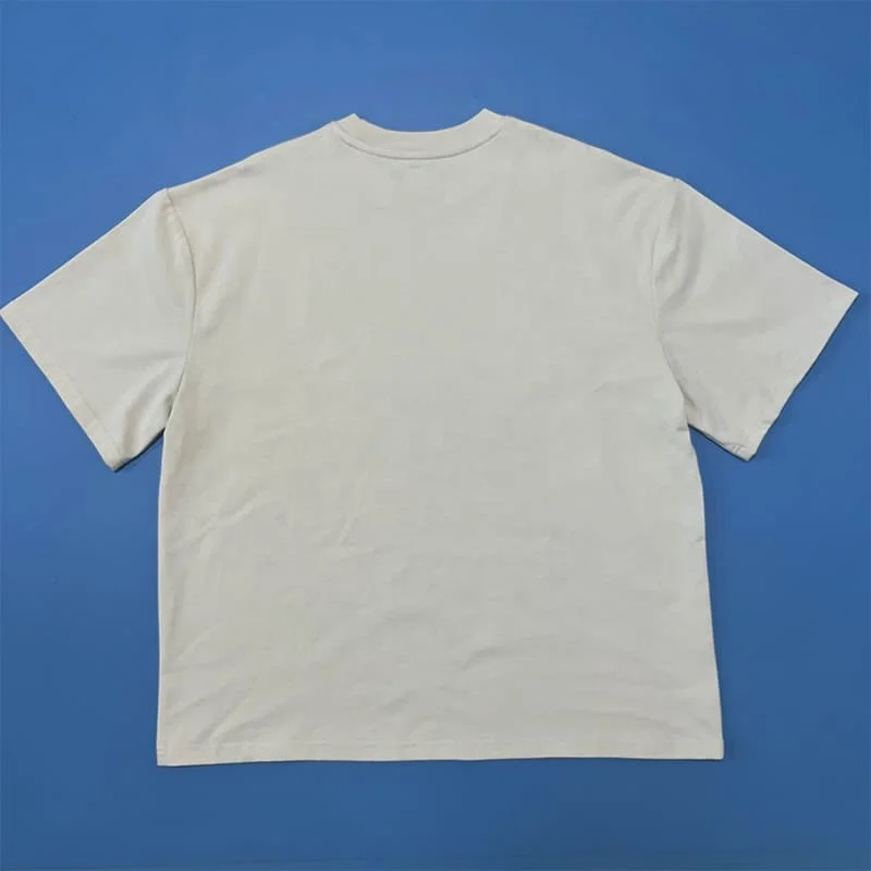 Streetwear 300gsm 100% Cotton Thick Mock Neck Blank Oversized T-shirt Custom Print Boxy Fit Men Heavyweight Tee Shirt
