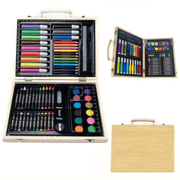 Набор деревянных канцелярских принадлежностей набор карандашей для рисования в деревянной коробке детей с пользовательским логотипом