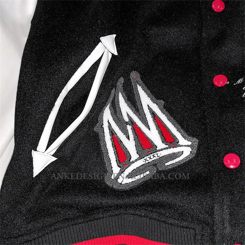 Varsity Jacket Leather Sleeves Black And White Varsity Jacket Bomber Cropped Jacket For Men