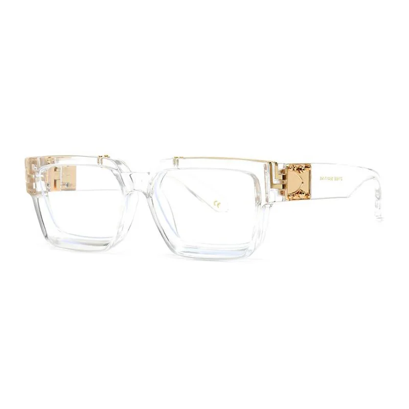 Fashion sunglasses clear lenses 2021 luxury rectangle frame for men and women