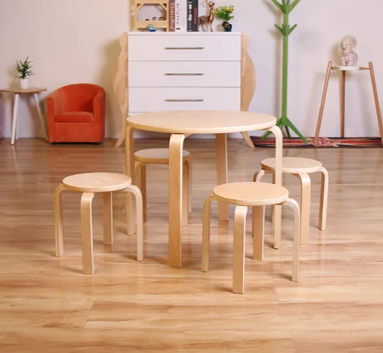 
Nashow LMMS-010 Cubby Mushroom Table & Stools kids table and chairs set Playroom decor activity wooden furniture 