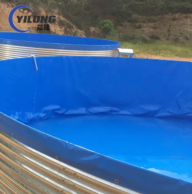 hot galvanized plate tarpaulin liner with oxygenator fish farming equipments