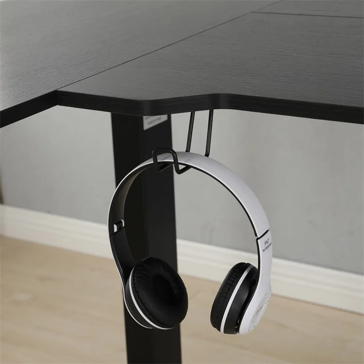 Free shipping L shape 59inch Single Motor 3 pieces top metal frame electric computer gaming desk