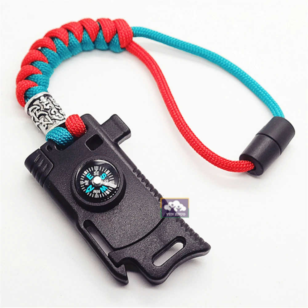 
Outdoor Survival Accessories With Compass Survival Whistle Buckle Fire Starter 