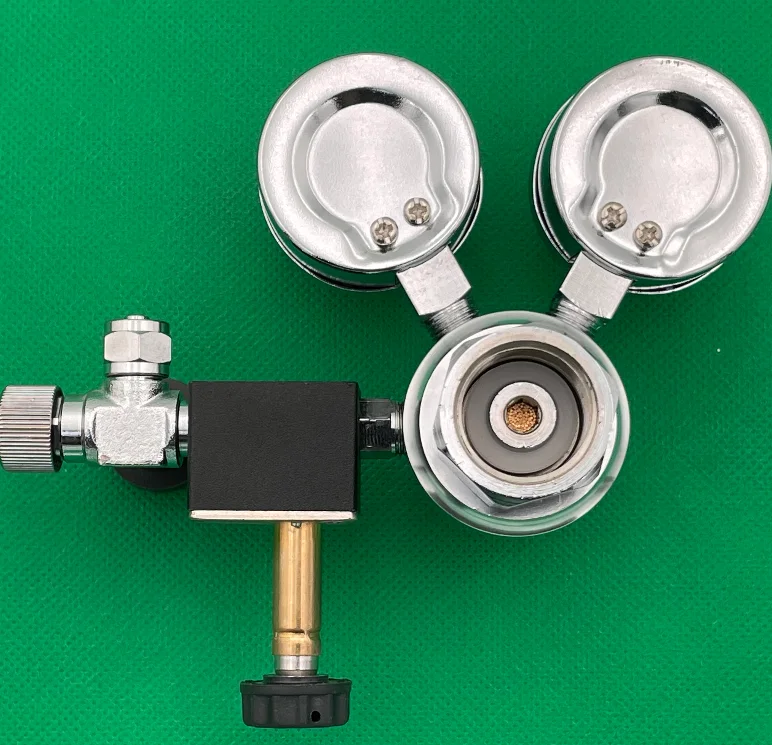 Customized Dual Gauge Aquarium Co2 Regulator With Check Valve Bubble Counter Magnetic Solenoid Valve