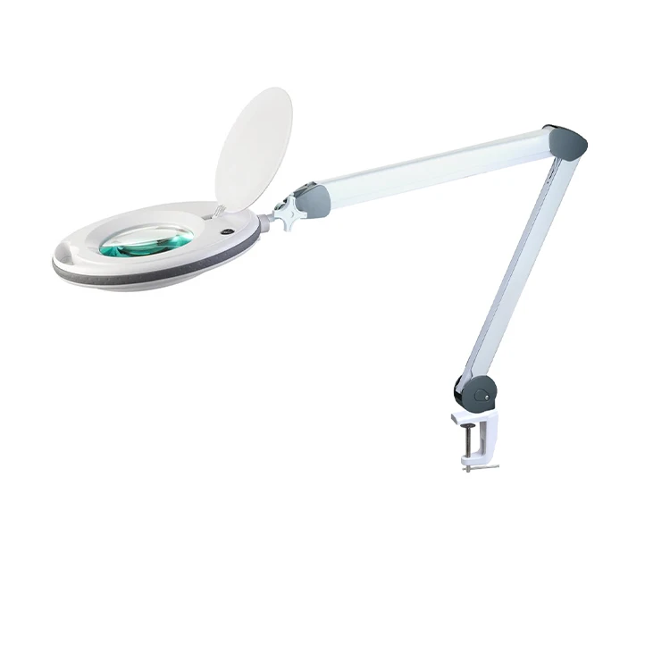 Cosmetic Magnifying Manicure Table Lamp Beauty Salon Magnifying Lamp With Dual Color Brightness Adjustment