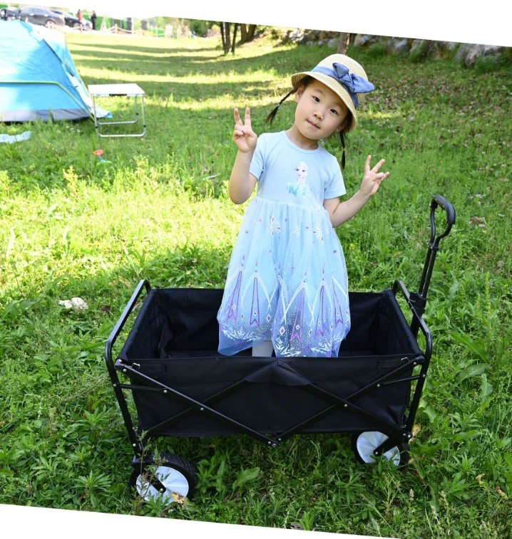 Outdoor Collapsible Foldable Folding High Quality Camping Wagon Cart Carry Camping Picnic Cart Beach Cart Trolley