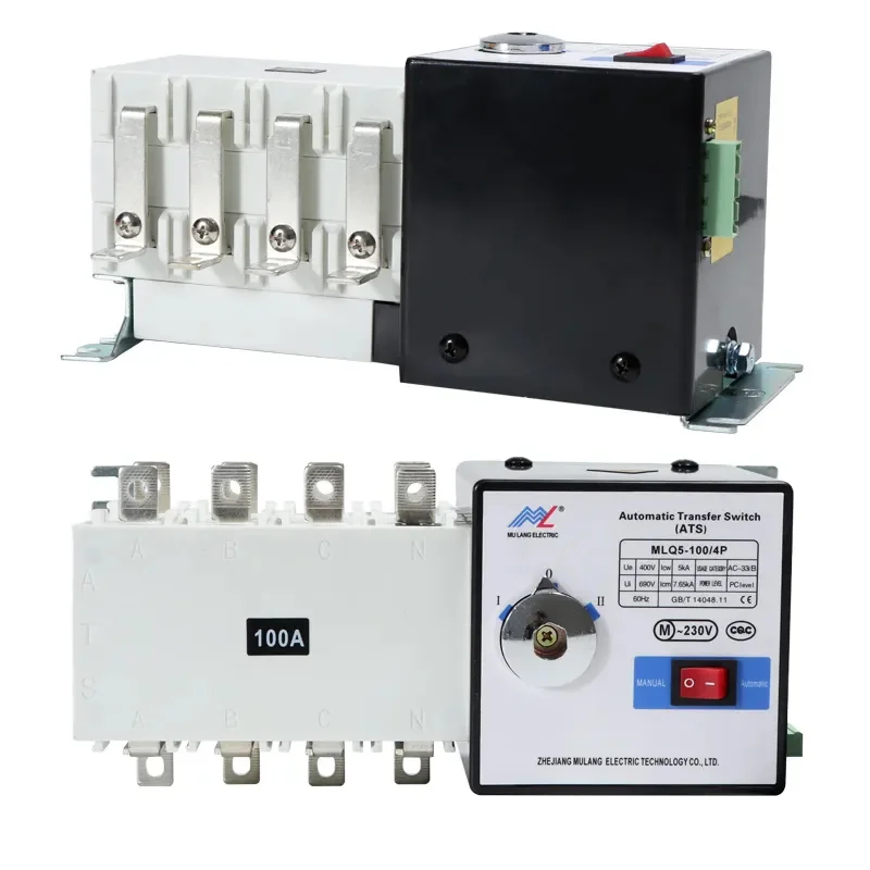 100A PC Class ATS Controller dual power automatic transfer switch with fire power generation function