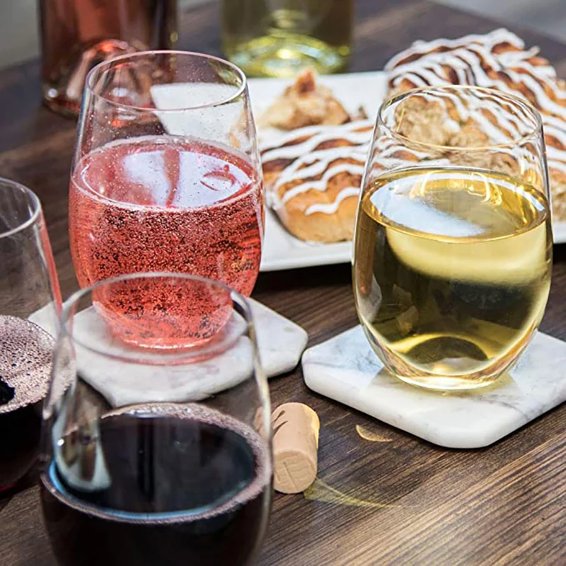 Dishwasher Safe 100% Tritan Drinking Glass Polycarbonate Wine Glass Plastic Stemless Red Wine Glasses