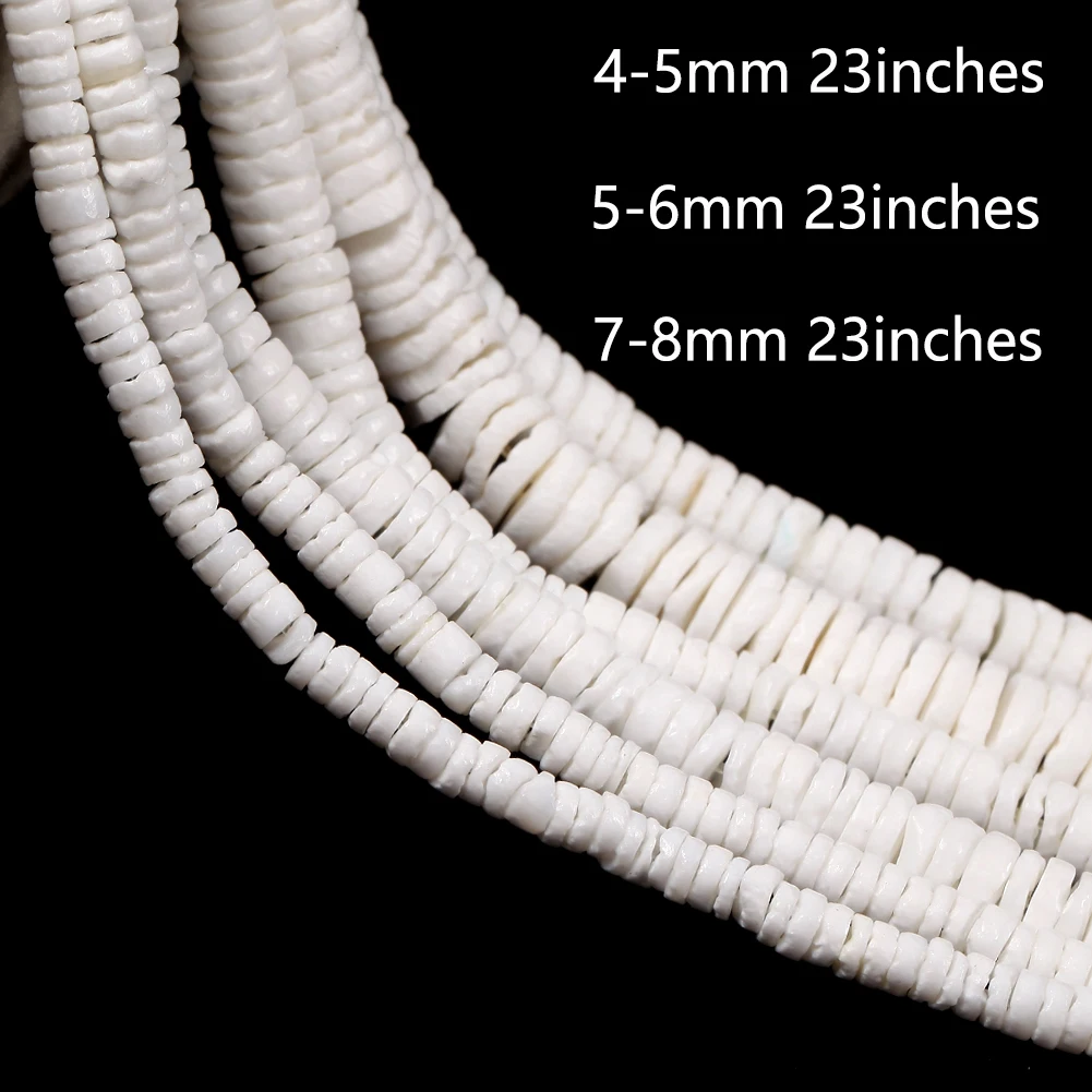 Factory Price Natural White Shell Mother Of Pearl Seashell Round Shape Spacer Beads For Jewelry Making DIY Bracelet Necklace