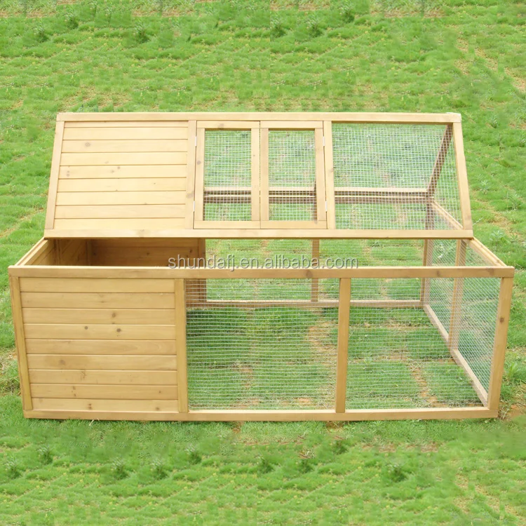 SDR017-01 Rabbit Hutch Wooden Cages For small Animals Rabbit Hutch Outdoor For 2 Rabbits