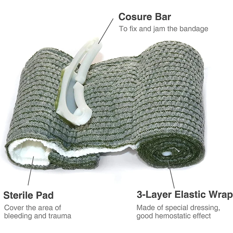 Tactical First Aid Trauma Wound Dressing Hemostatic Israeli Emergency Compression Bandage 6 Inch