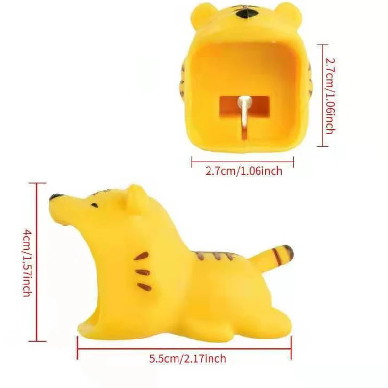 2022 Free Sample Mobile Phones Accessory Cute Anime Animal Usb Charging Protection Cover Cartoon Cable Bite