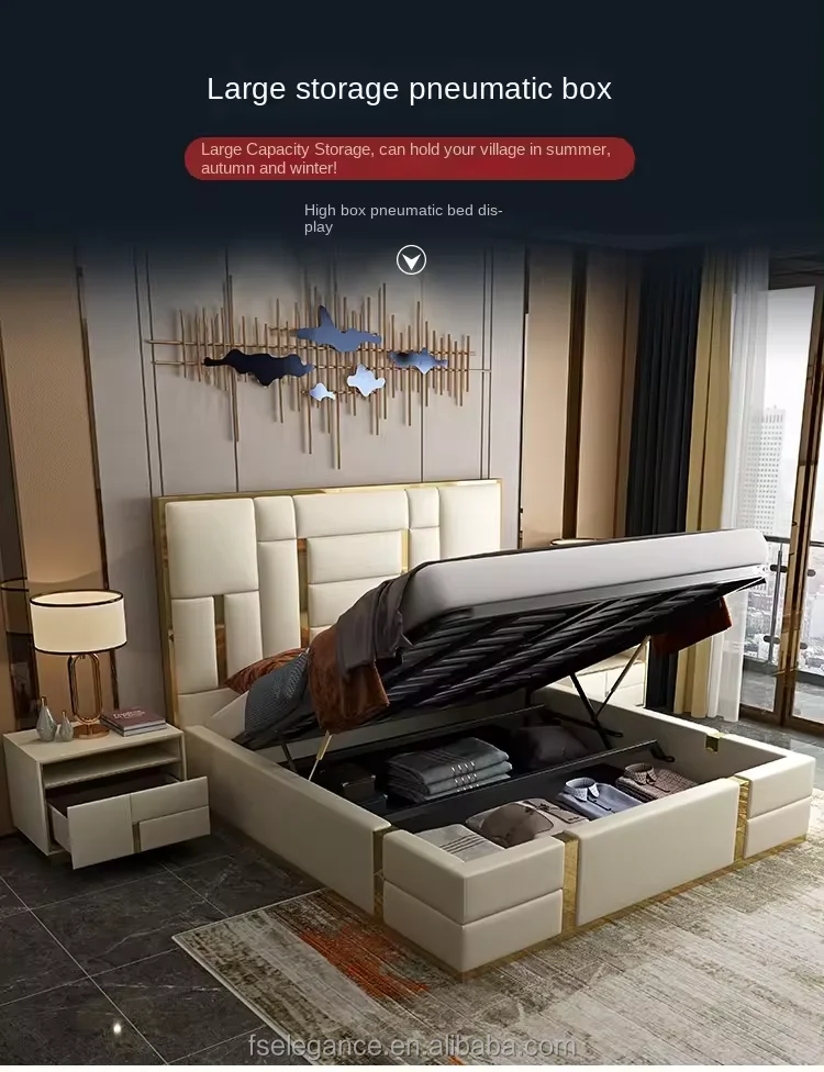 French Luxury Modern Bed Set Solid Wood Double Bed Frame Spa Facial Air Bed Bamboo Bedding Sheets for Bedroom Room Furnitures