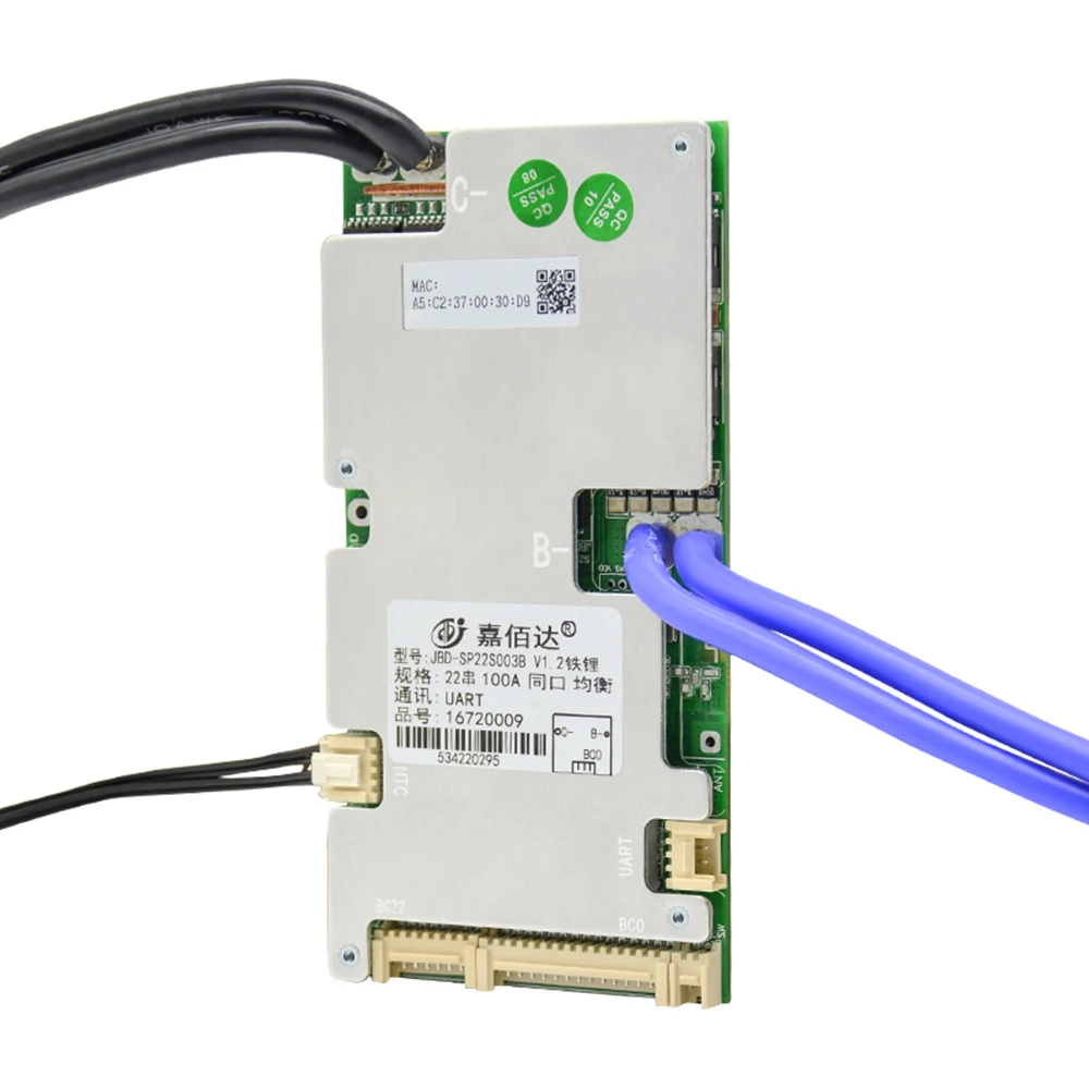 JBD Automized Identify 6S-22S Smart BMS LFP Li-ion 6S 7S 21S 22S 60V 72V BMS Battery Management System with NTC Built-in BT