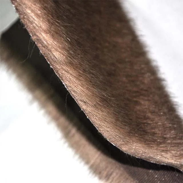 Лидер продаж, лисий мех 1,55 м, разрезаемый кончик меха кофейного цвета 1350 г/м, черный длинный ворс, индивидуальный искусственный мех для пальто/одежды