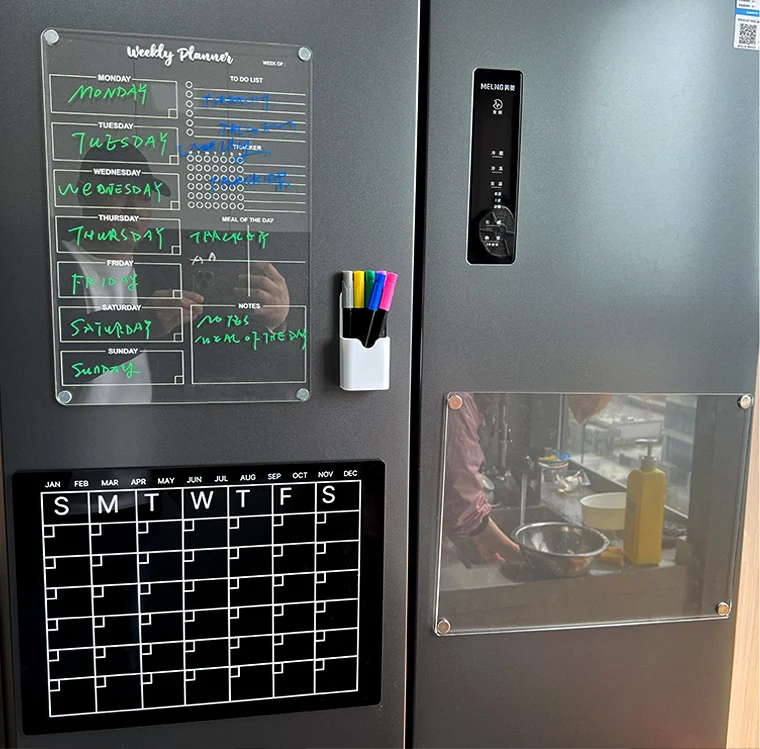 Magnetic acrylic planner monthly weekly planner Acrylic whiteboard acrylic calendar planner for fridge