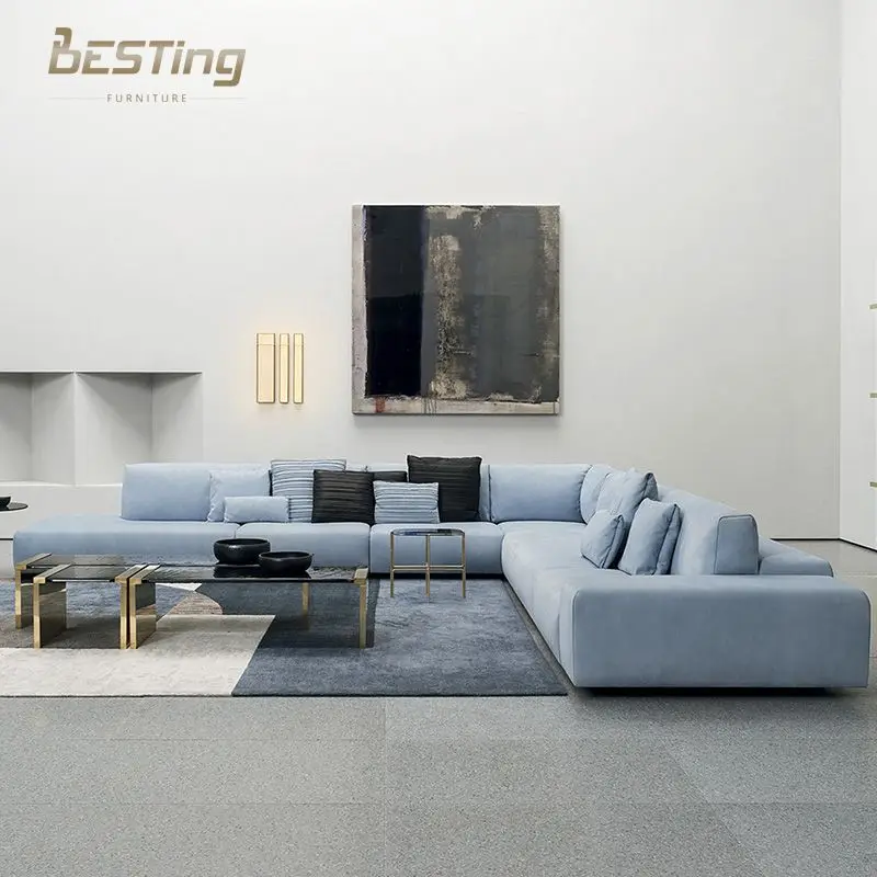 Modern home furniture high quality living room couches comfortable durable leisure pure leather MonsieurModular sofa set