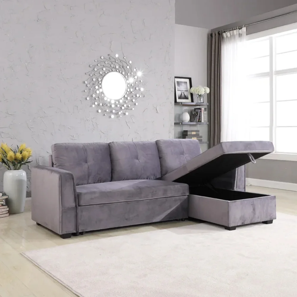 Baihai l shape strong sofa queen inflatable pull out chair bed dorm sofa for murphy bed