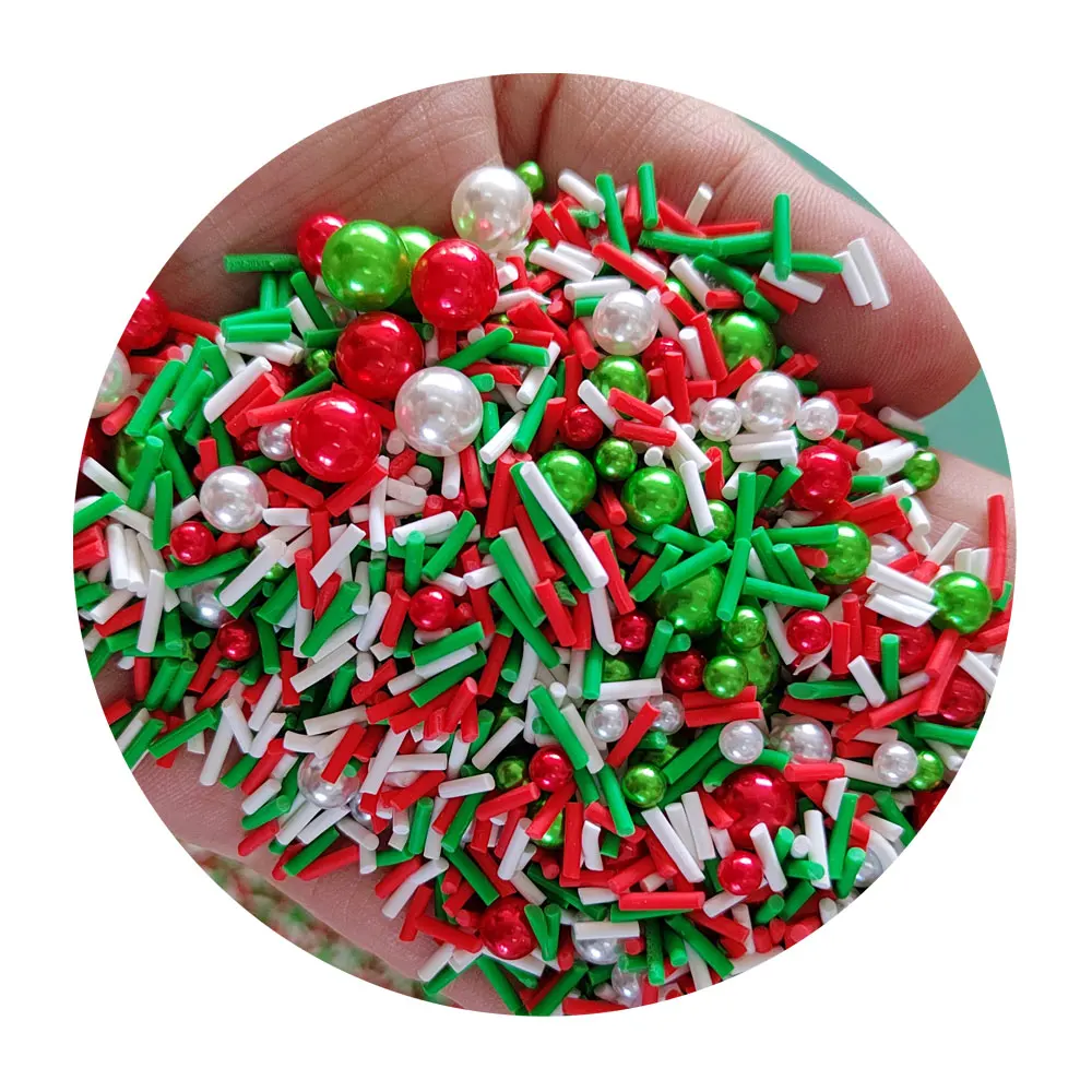 Красочные палочки конфеты полимерная глина брызги акриловые бусины смесь для рождественских украшений подвески