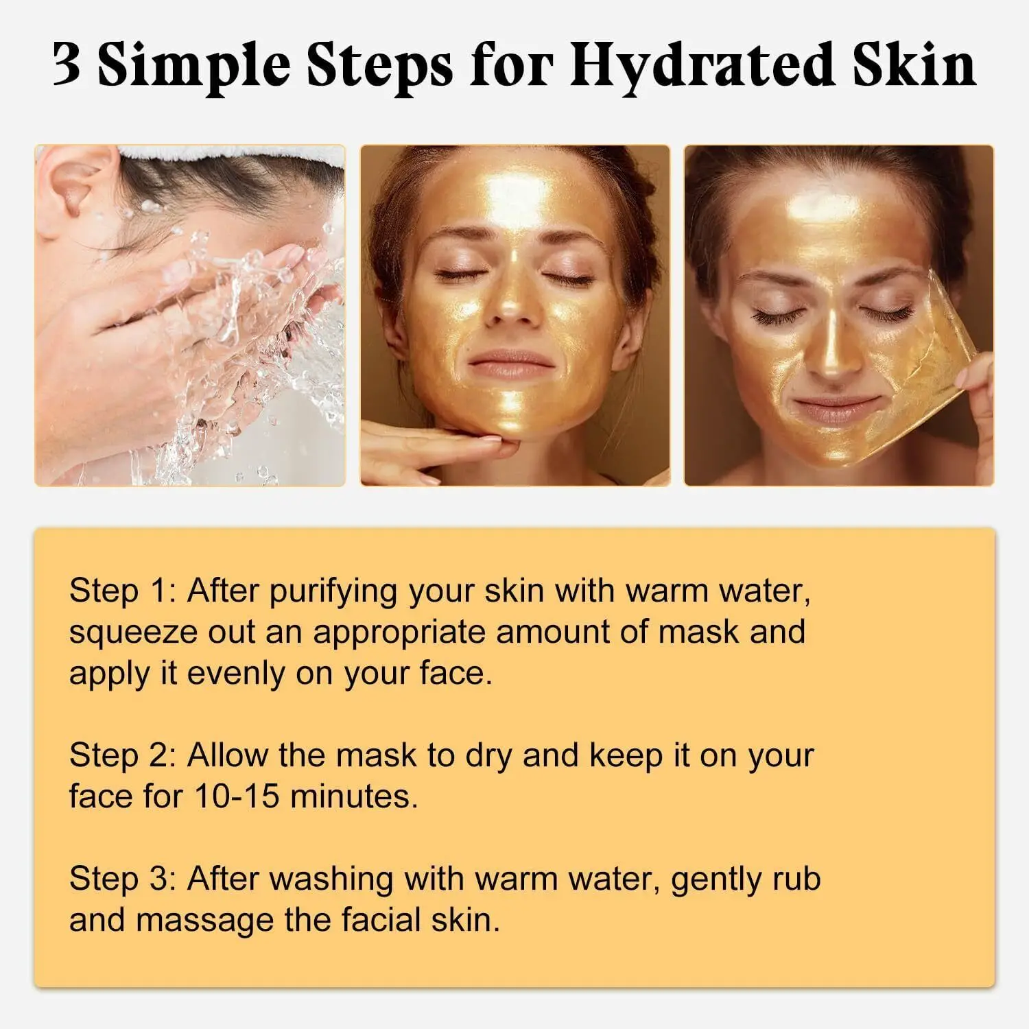 Retinol Snake Venom Peptide 24K Gold Peel off Mask Anti-Wrinkle Face Moisturizing Hydrating Mask For All Skin