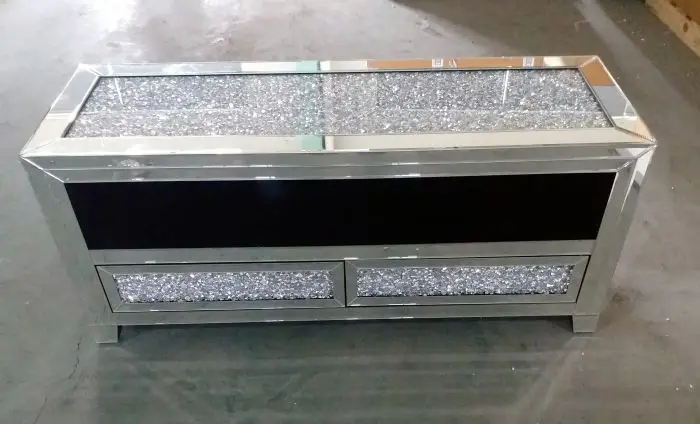 crystal crush diamond side table bedside table coffee table fire place silver mirror furniture