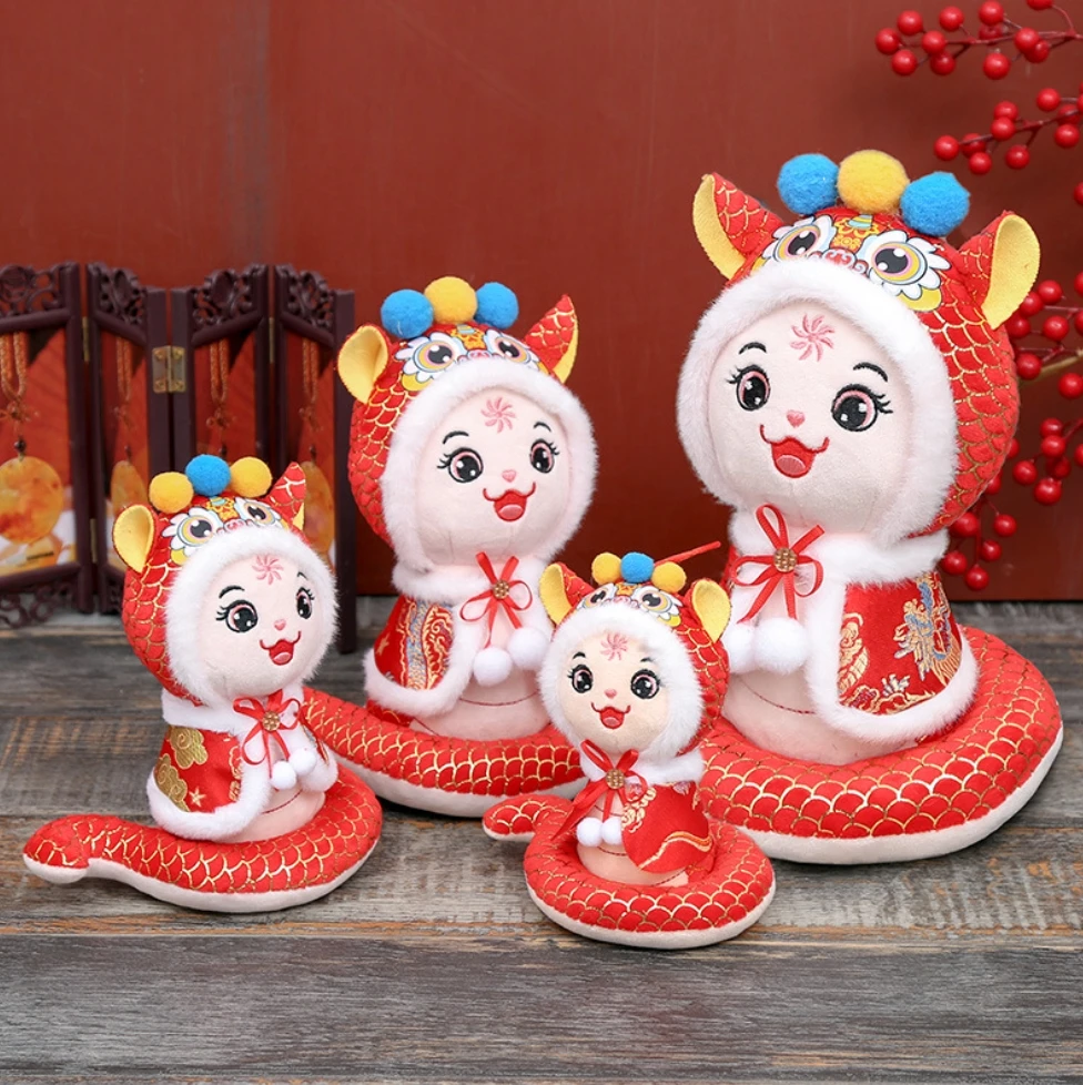 Happy cape Snake mascot plush toy for new year display gift activities wholesale gifts