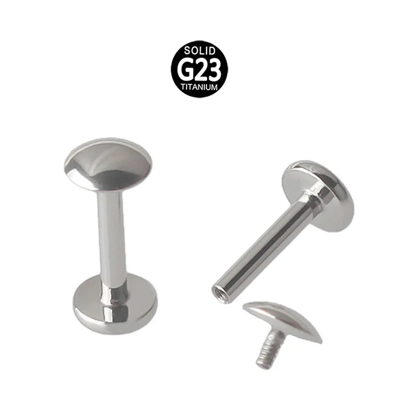Wholesale Hot Sale ASTM F136 Titanium Internally Threaded Smooth Disc Top Labret Stud Piercing Jewelry