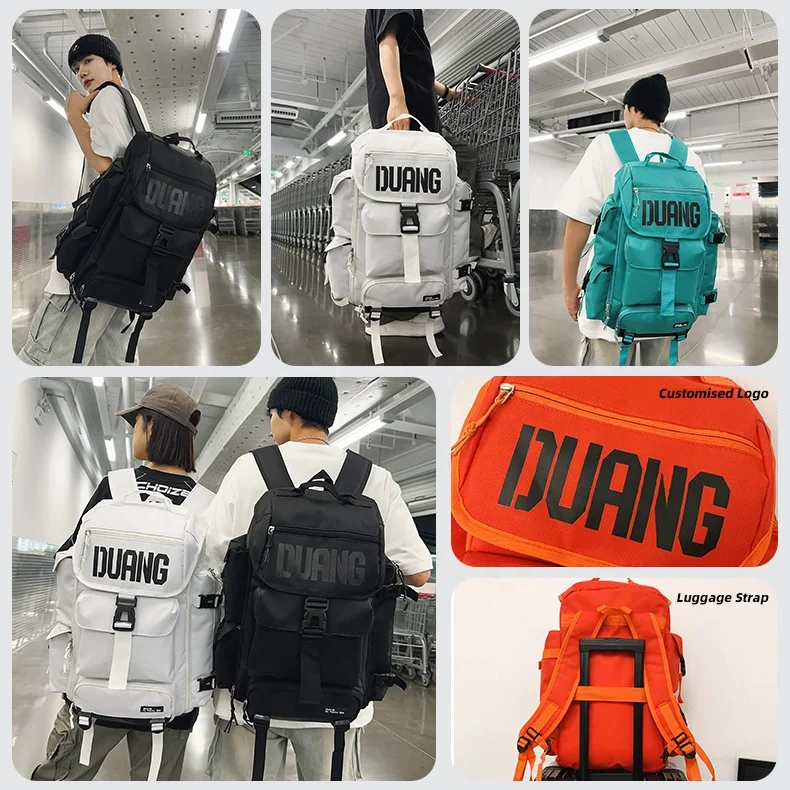 Custom Logo Five Colours Large Capacity External Multiple Zip Pockets Oxford Fabric Unisex Mochila Sport Fitness Travel Backpack