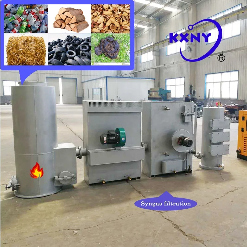 pyrolysis biomass wood biochar make machine Waste Treatment Machinery Small biomass syngas gasifier
