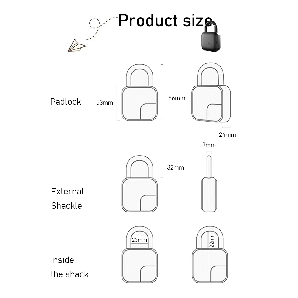Eseye New Arrival Brass Biometric Security Smart Alarm Tuya APP Wifi Fingerprint Padlock with waterproof Padlock