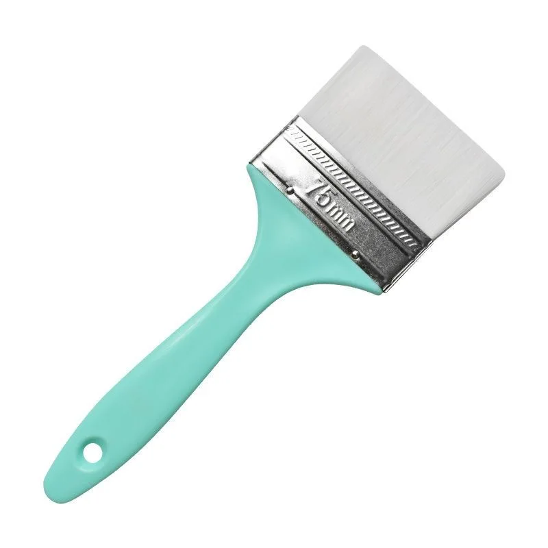 High Quality Soft Blue Environmentally Friendly Plastic Handle Paint Brush Synthetic Fiber Brush For Construction