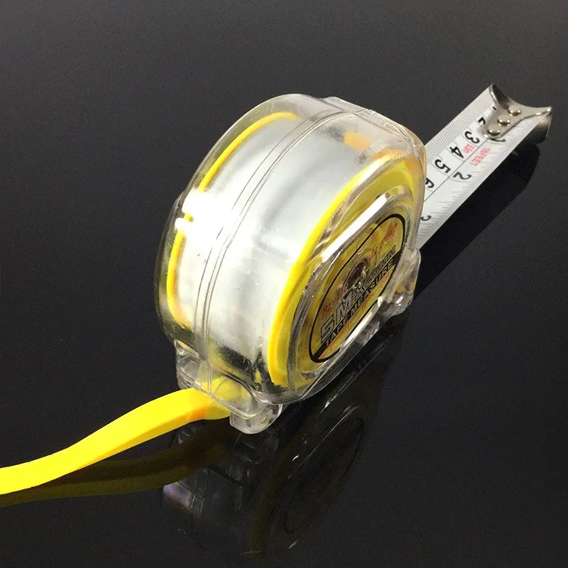 Custom brand Hot Sale Retractable new ABS transparent automatic length 5m ruler shell sell cheap tape measure