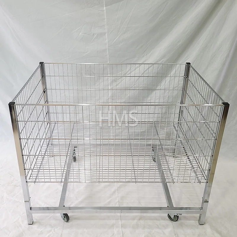 Chrome wire promotion table folding metal supermarket promotional cage