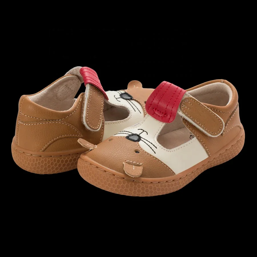 Livie and Luca High Quality barefoot flat breathable leather   casual cute print slipper sandal for baby toddler youth boy in bl