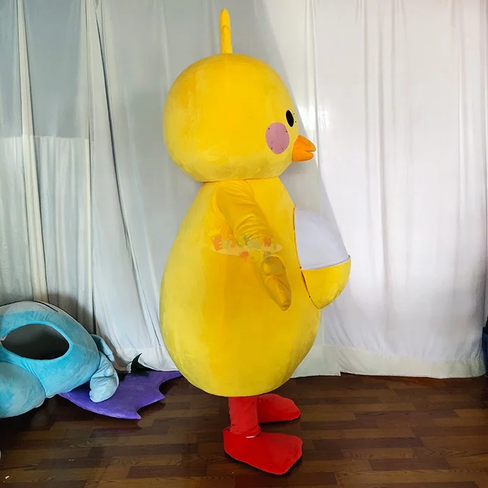 Yellow Duck Moving Mascot Costume Fur Advertising Cartoon Costume for Wearing