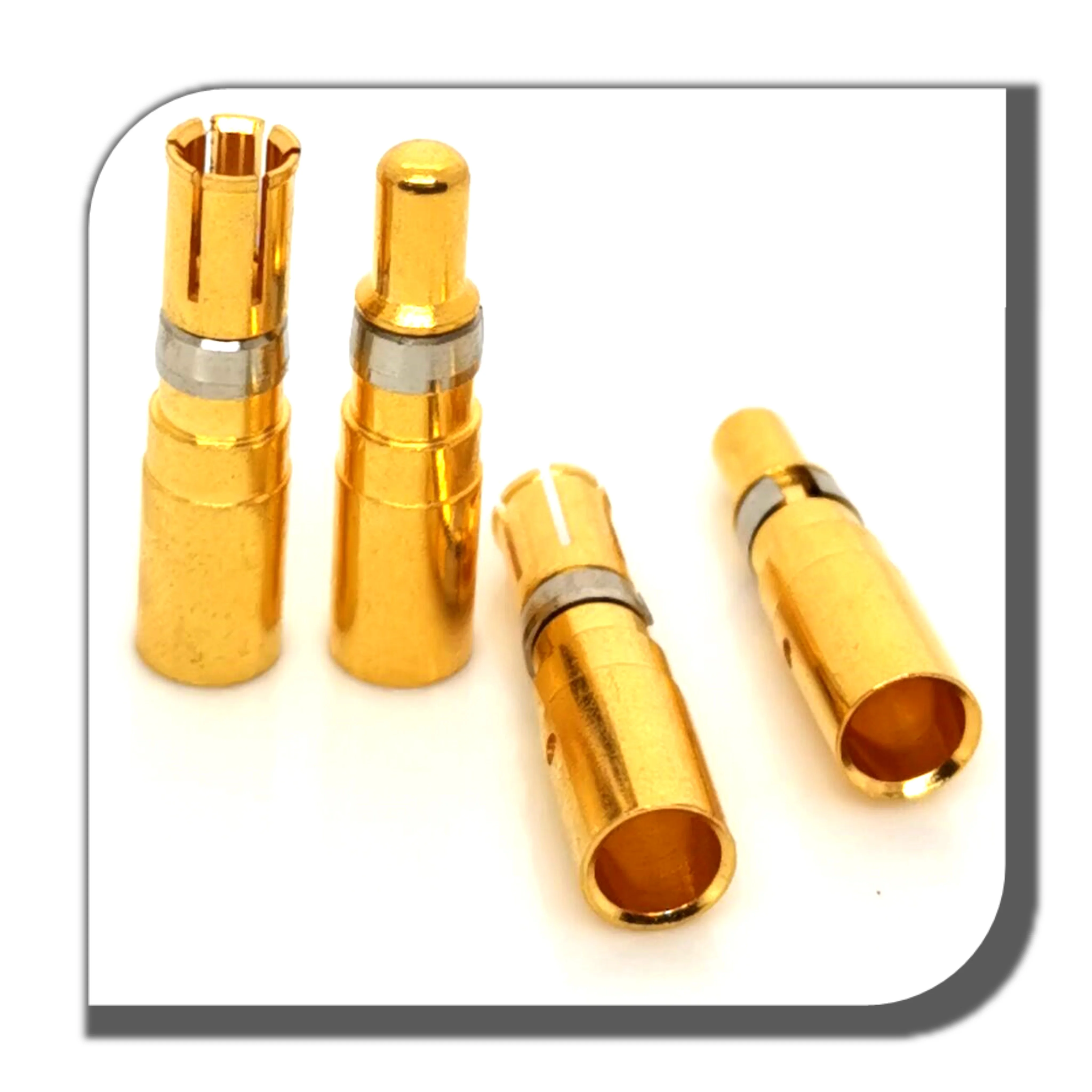 Customized Gold Plated Copper pin tellurium copper Pin M12 Brass Pins for cable Connectors