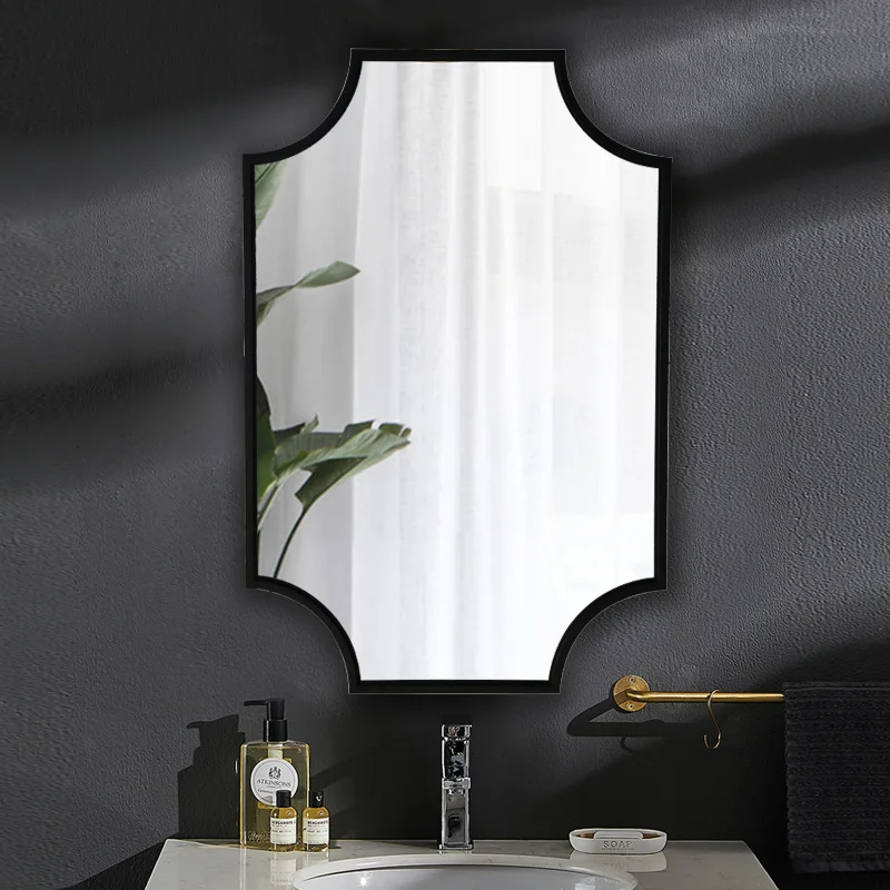 Classic Custom Mirror Antique Decoration Metal Framed Black Simple Large Vintage Mirror for Hotel Guest Room