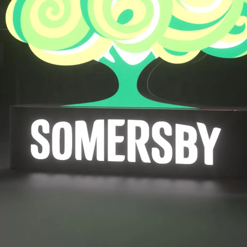 Custom shape  OUTDOOR STREET light box for beer drink smoke wine led advertising display for SOMERSBY LOGO SIGN