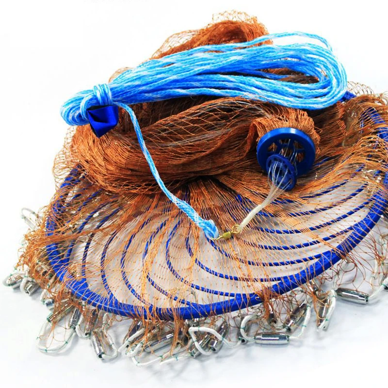 Catch Fishing Fly Hand Frisbee Cast Nets Throw Drawstring Casting Nylon Small Mesh Hunting Trap