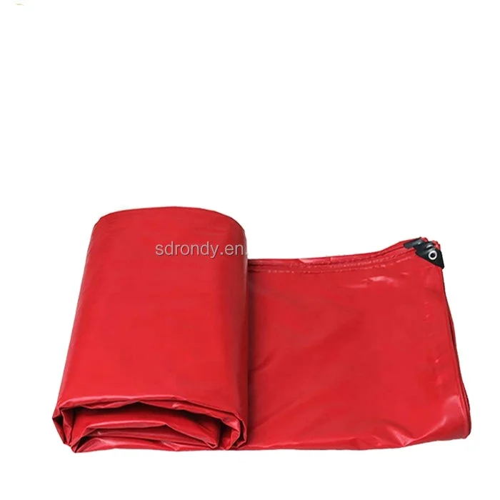 500-1000GSM 18 Mil Heavy Duty Waterproof Tarp Double PVC Coated Thick Tarpaulin For Trailer Truck Cover